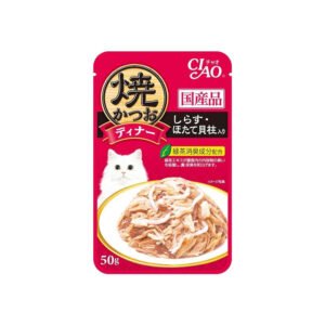 CIAO Grilled Tuna Flake Jelly With Whitebait Scallop Soup Cat Treats 50g