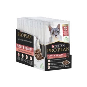PRO PLAN Fussy & Beauty Tender Pieces With Salmon in Gravy Wet Cat Food 85g x 12